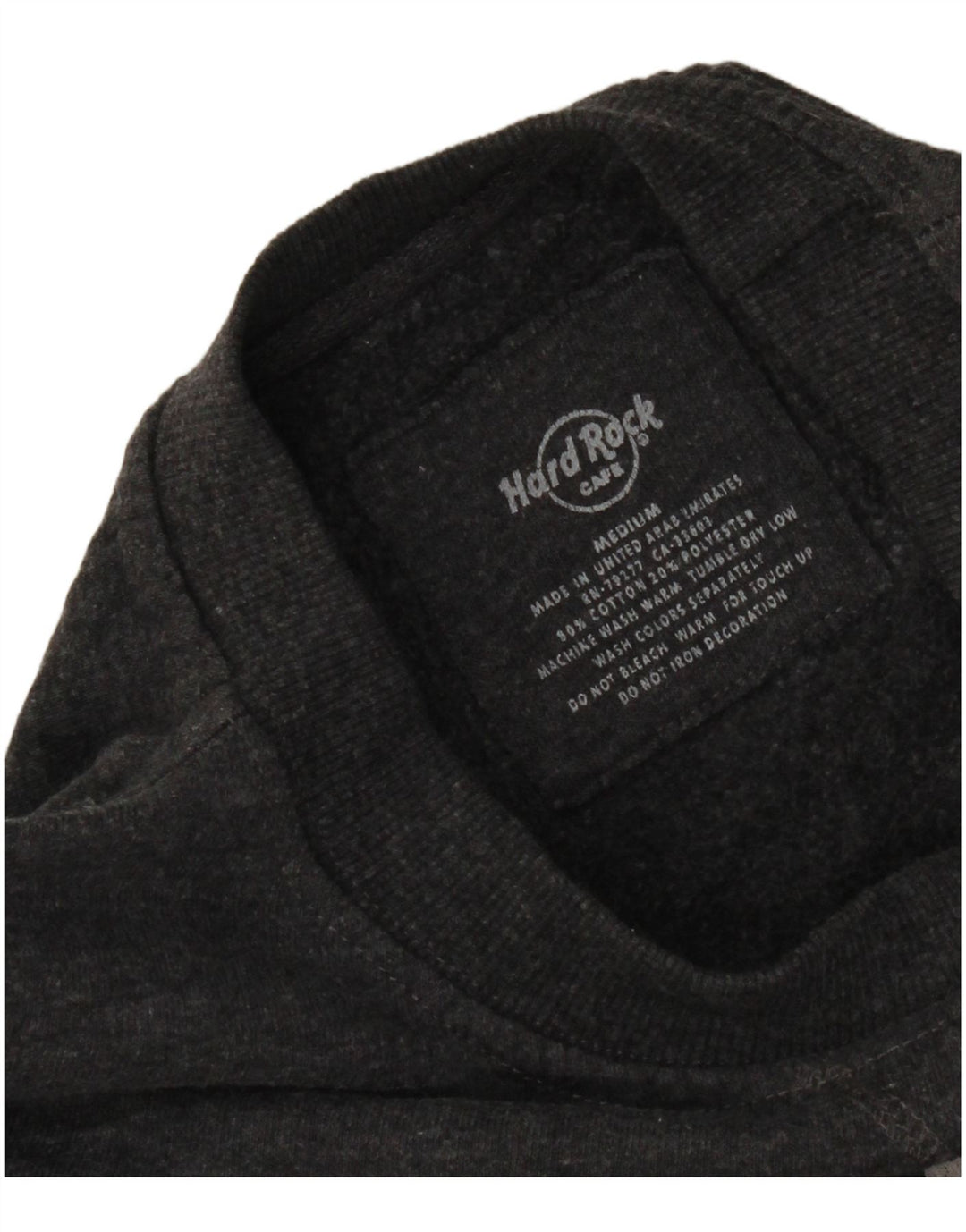 Hard Rock Cafe Dame Rom Grafisk Sweatshirt Jumper UK 14 Medium Grå