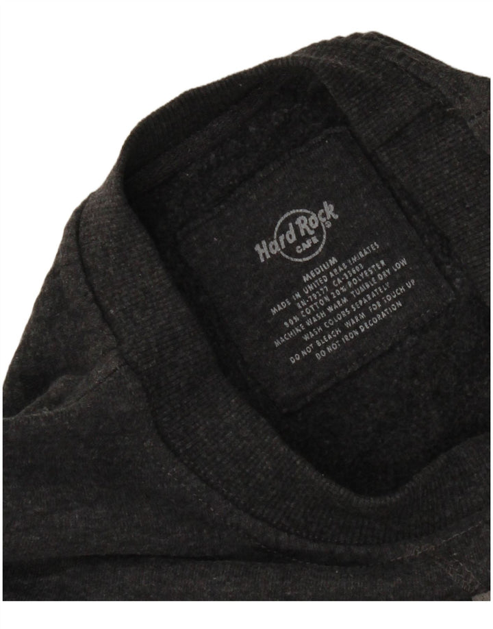 Hard Rock Cafe Dame Rom Grafisk Sweatshirt Jumper UK 14 Medium Grå
