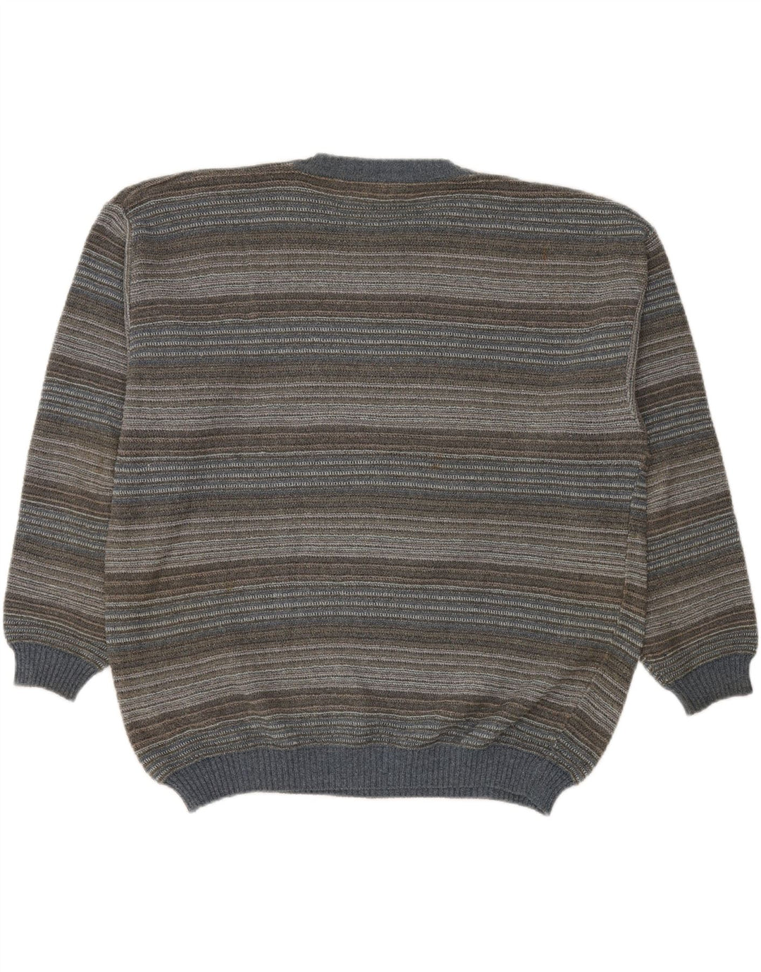 RODES Herre rund hals sweater 2XL flerfarvet stribet bomuld