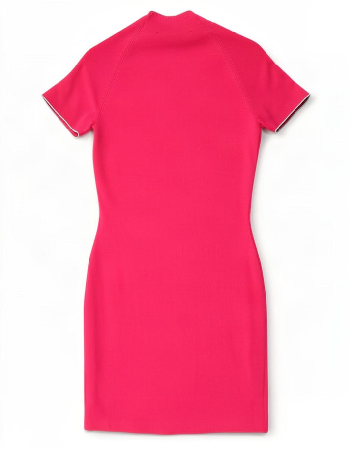 Zara Womens Bodycon Dress UK 10 Small Pink Viscose