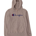 CHAMPION Dame Reverse Weave Grafisk Hoodie Jumper UK 14 Medium Grey