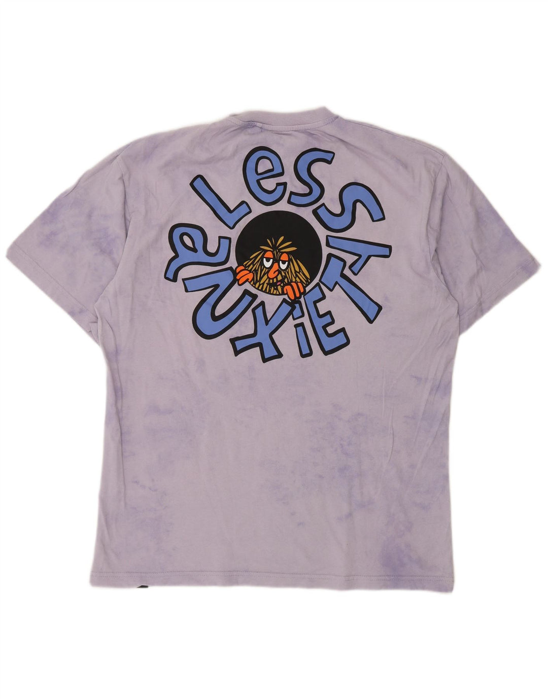 Pull & Bear Herre grafisk T-shirt Top Medium Lilla Tie Dye