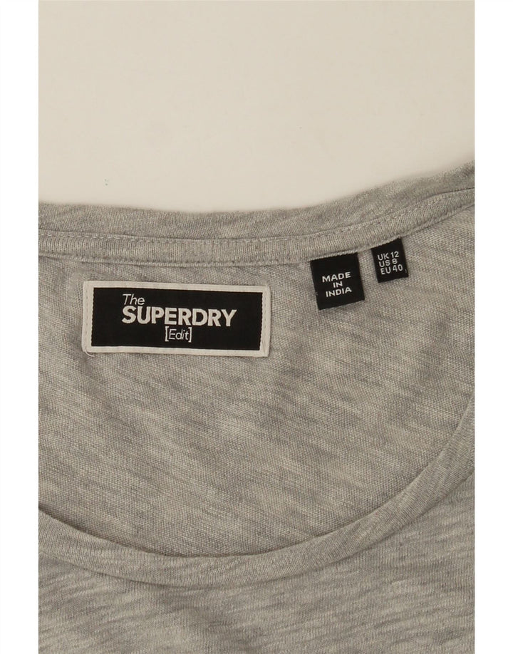 SUPERDRY Womens Top Long Sleeve UK 12 Medium  Grey Cotton Vintage Superdry and Second-Hand Superdry from Messina Hembry 
