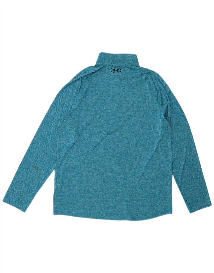 Under Armour Herre Zip Neck Top Langærmet Large Blue Flecked Polyester