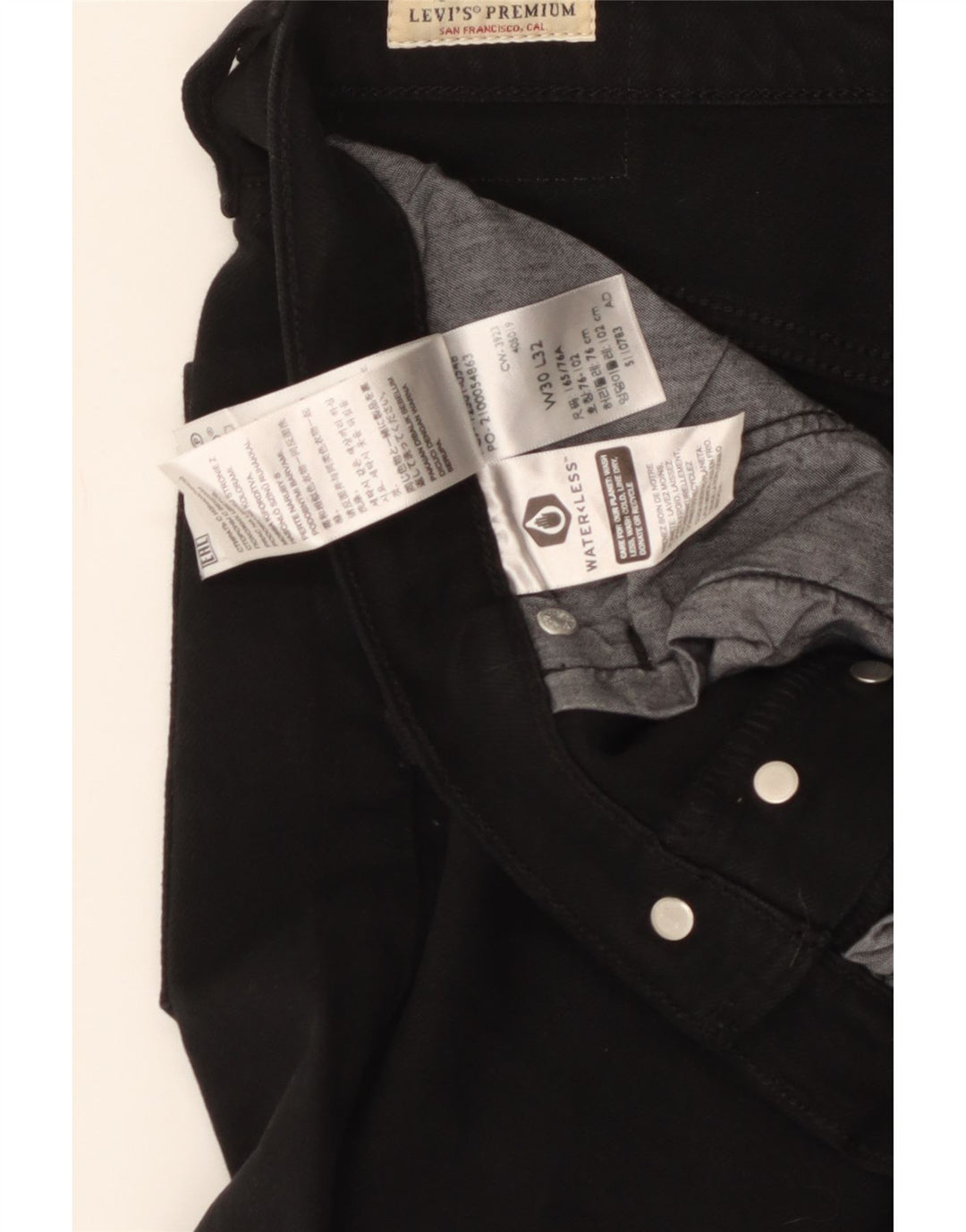 Levi's Herre 501 Straight Casual Bukser W30 L32 Sort Bomuld