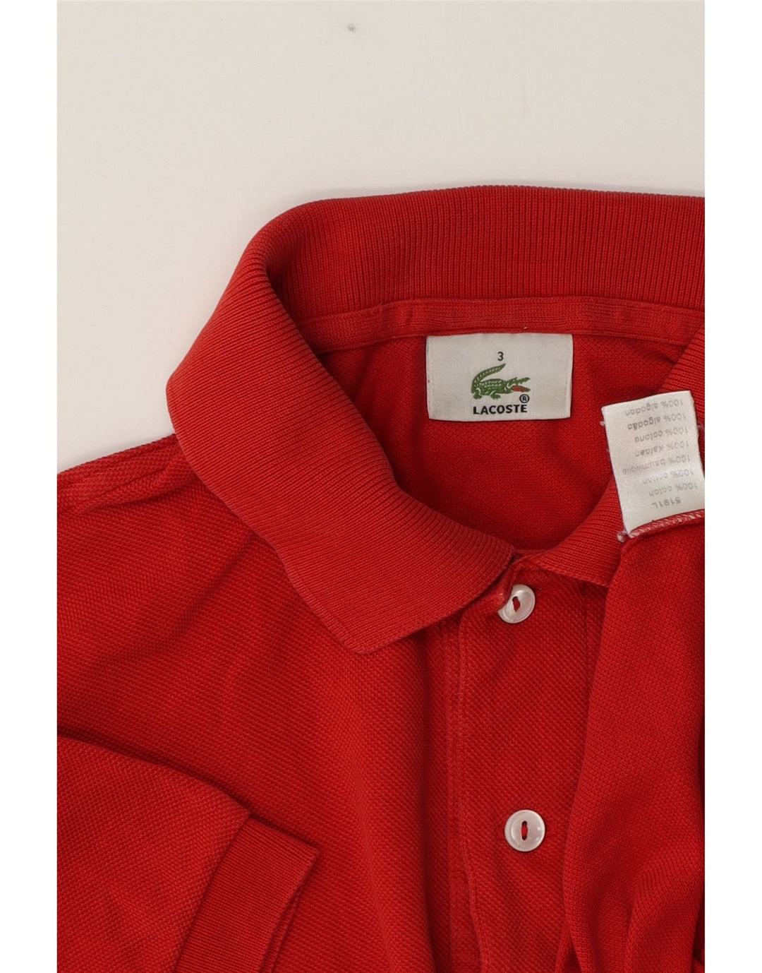 Lacoste herre poloskjorte str. 3 Lille rød bomuld