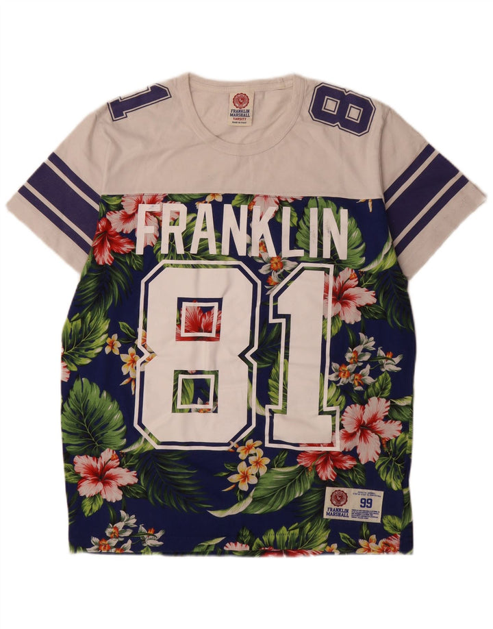 Franklin Marshall Herre grafisk T-shirt Top Stor flerfarvet blomster