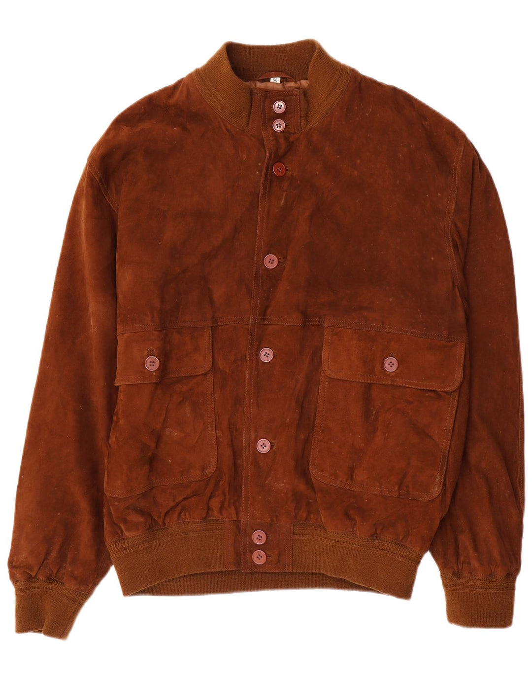 Vintage herre ruskind bomberjakke IT 56 3XL brunt læder