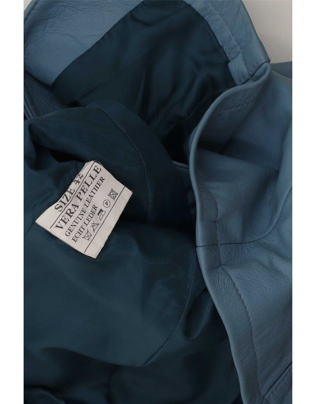 Vintage læderskjorte til kvinder IT 42 Medium Blue