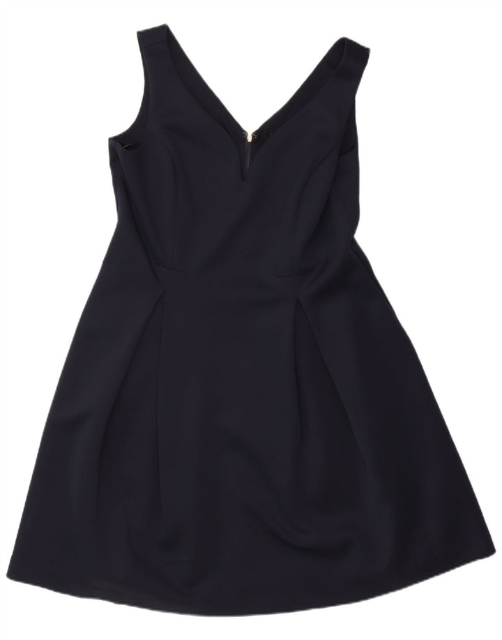 Dkny Dame Ærmeløs A-Line Kjole US 14 XL Navy Blue Polyester