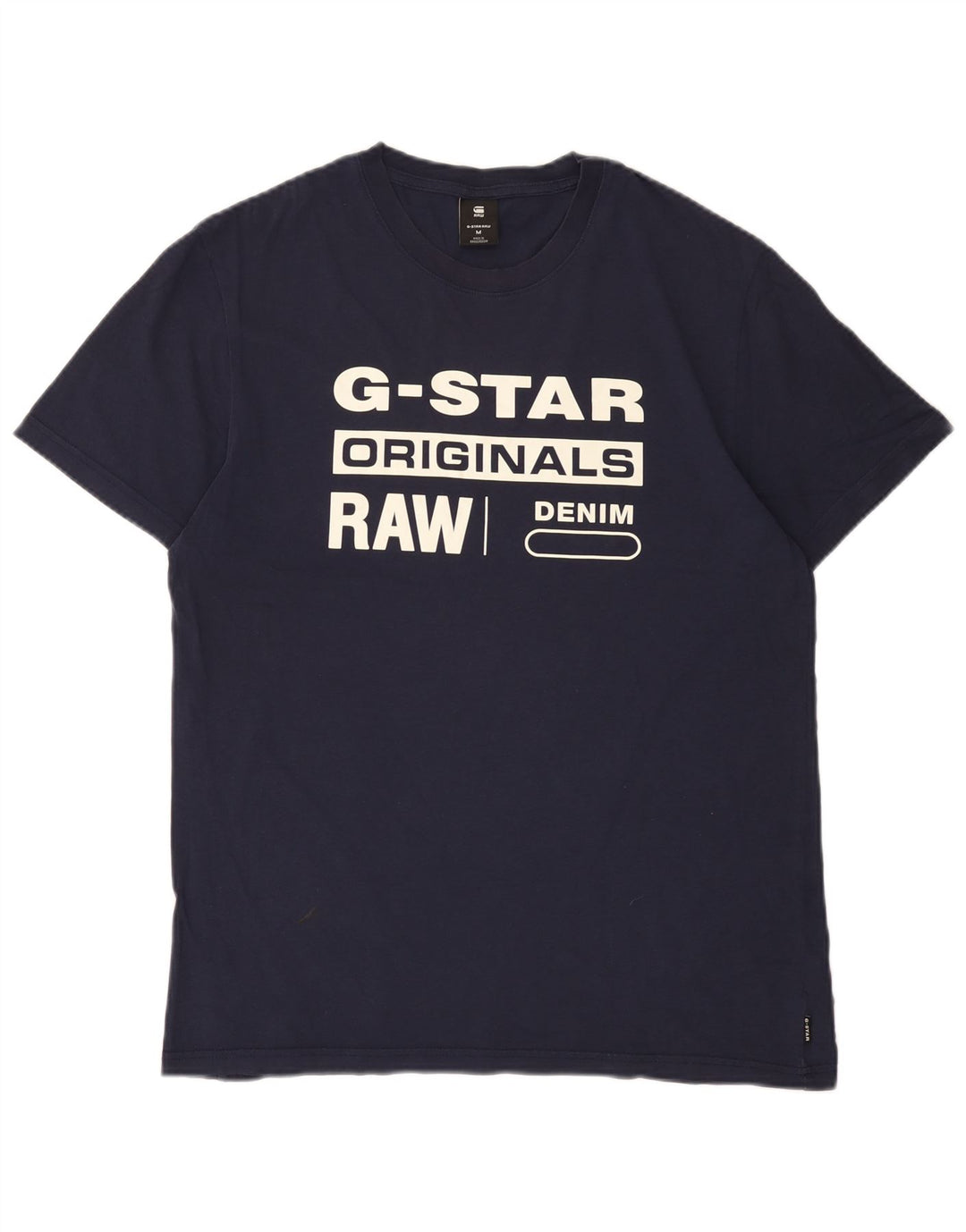G-Star Herre grafisk T-shirt Top Medium Navyblå Bomuld