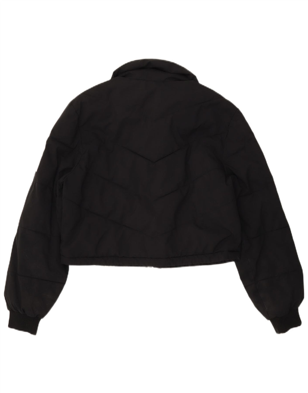 TRUE RELIGION Womens Crop Polstret jakke UK 16 Large Black Polyester