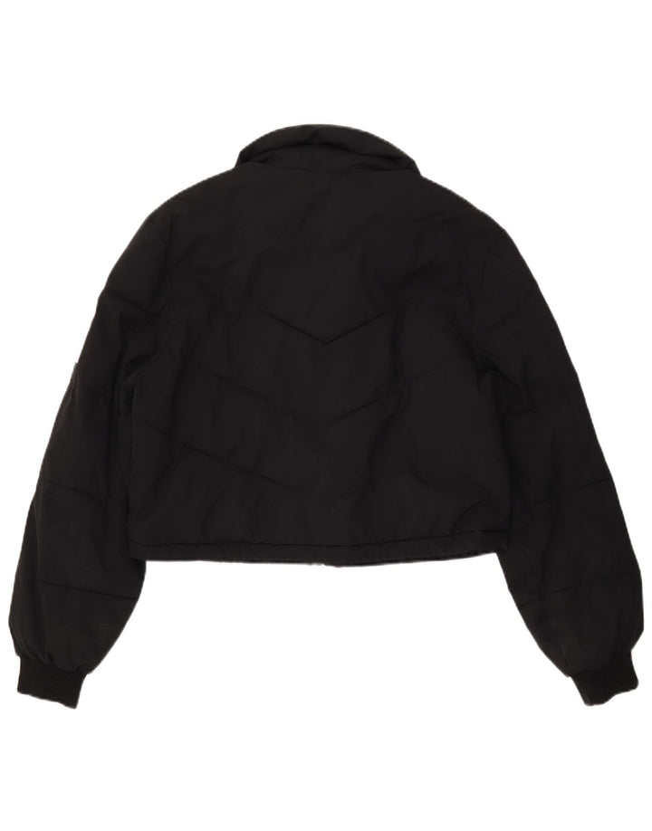 TRUE RELIGION Womens Crop Polstret jakke UK 16 Large Black Polyester