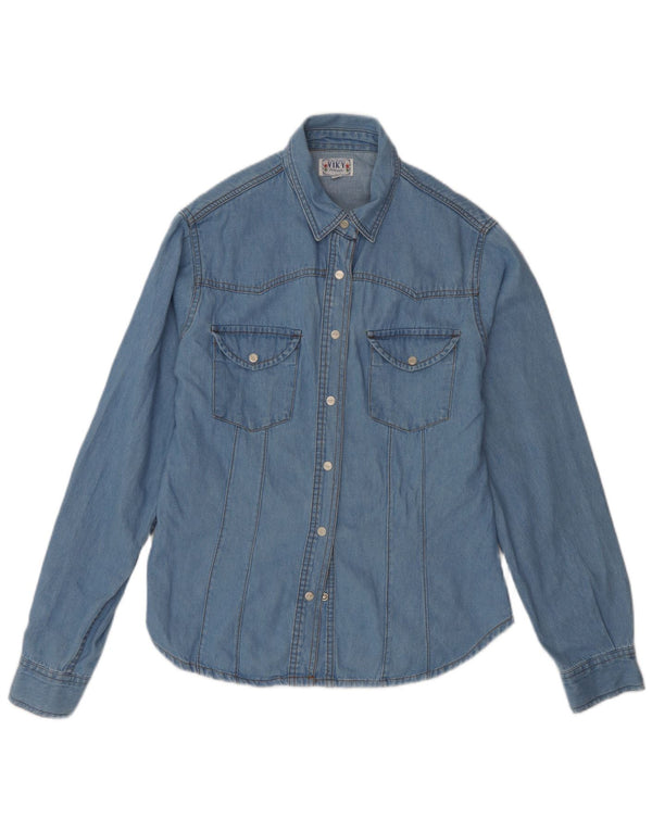 Vintage denimskjorte til kvinder UK 14 Large Blue