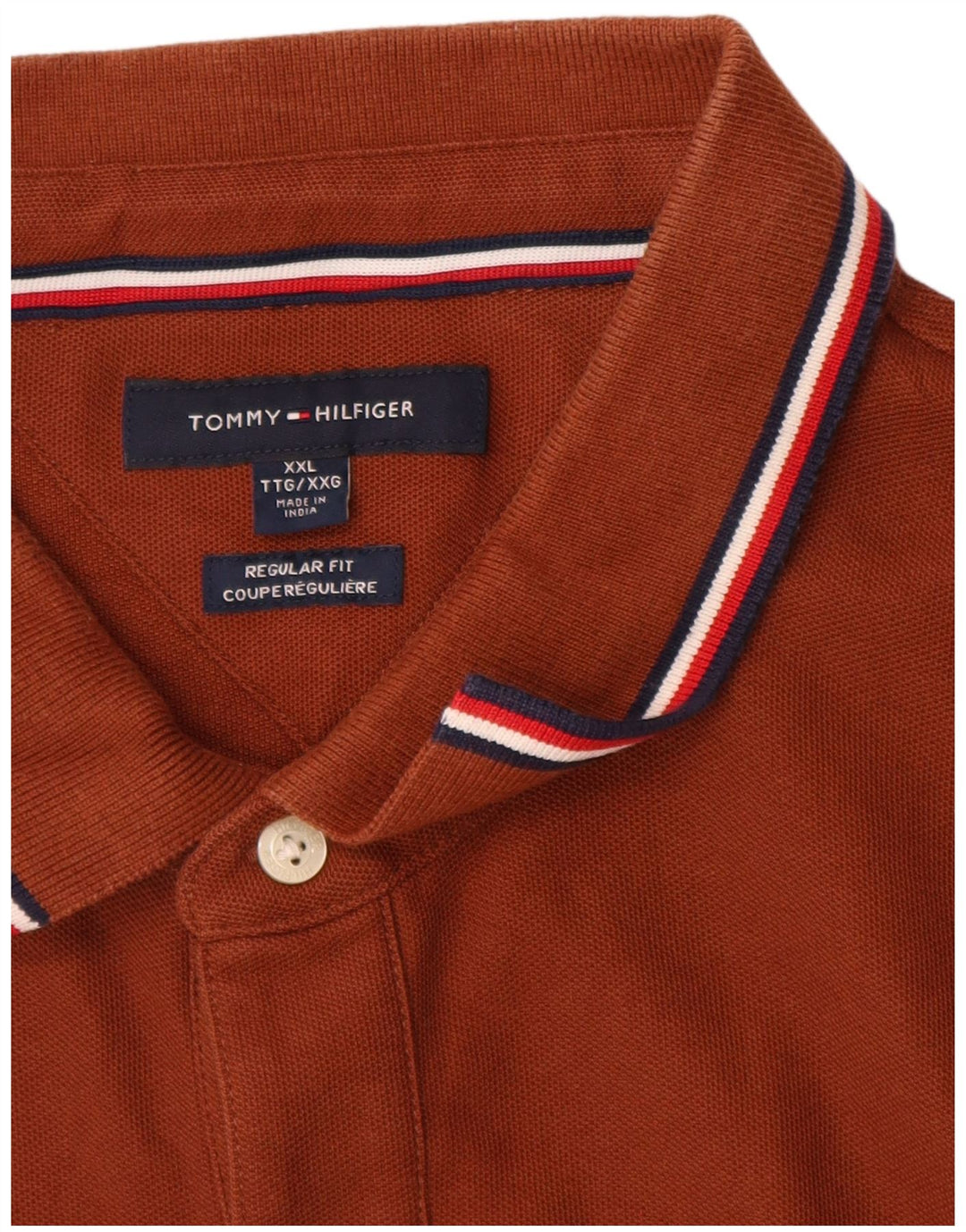 Tommy Hilfiger Herre Regular Fit Polo Shirt 2XL Brun Bomuld