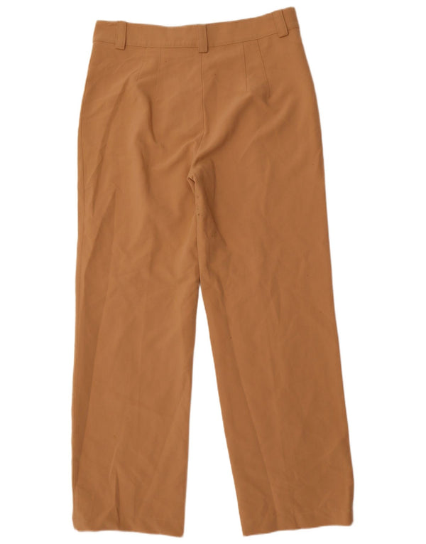 Zara Dame Højtalje Lige Casual Bukser XL W32 L32 Beige Polyester