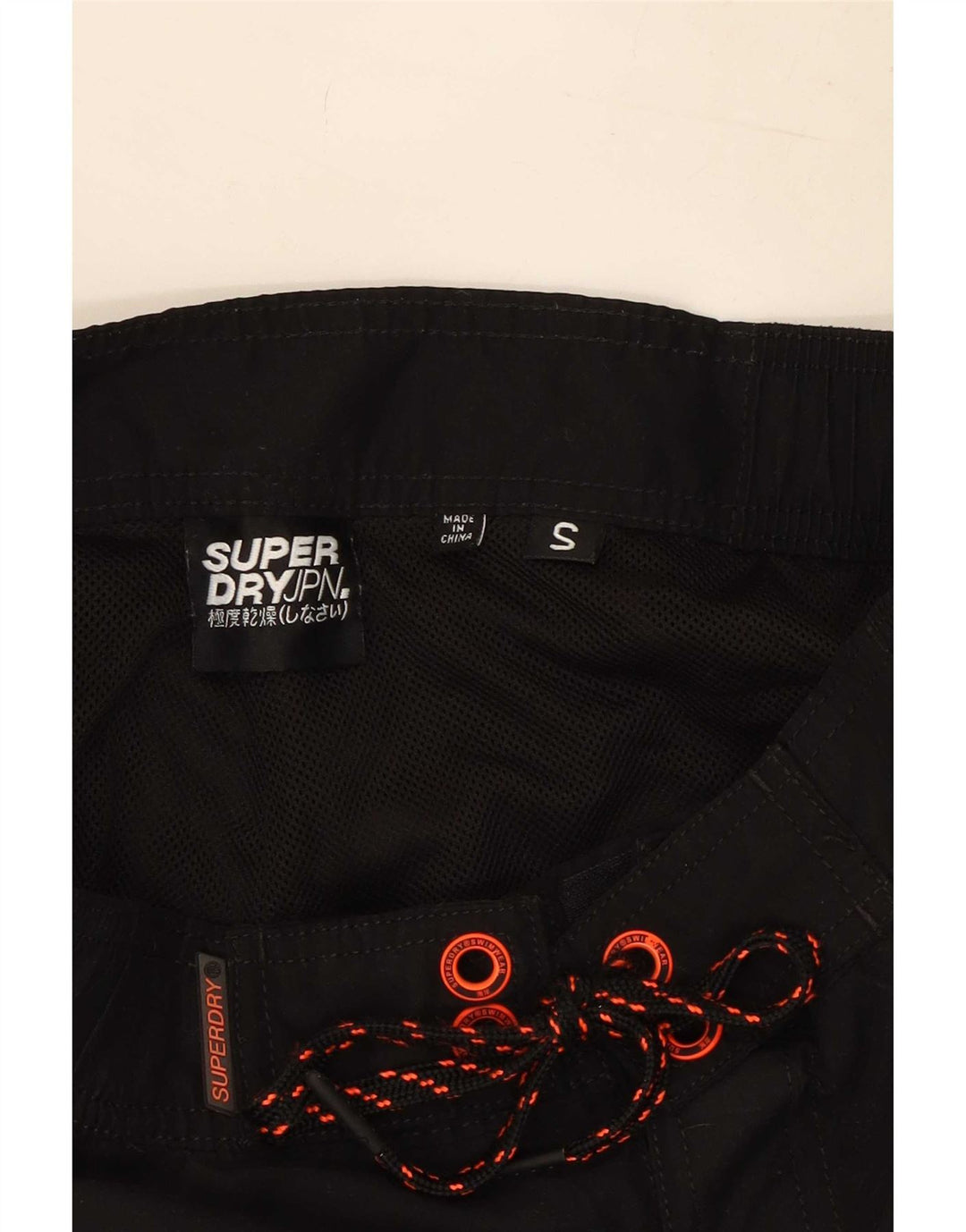 Superdry grafiske svømmeshorts til mænd, små sorte polyester