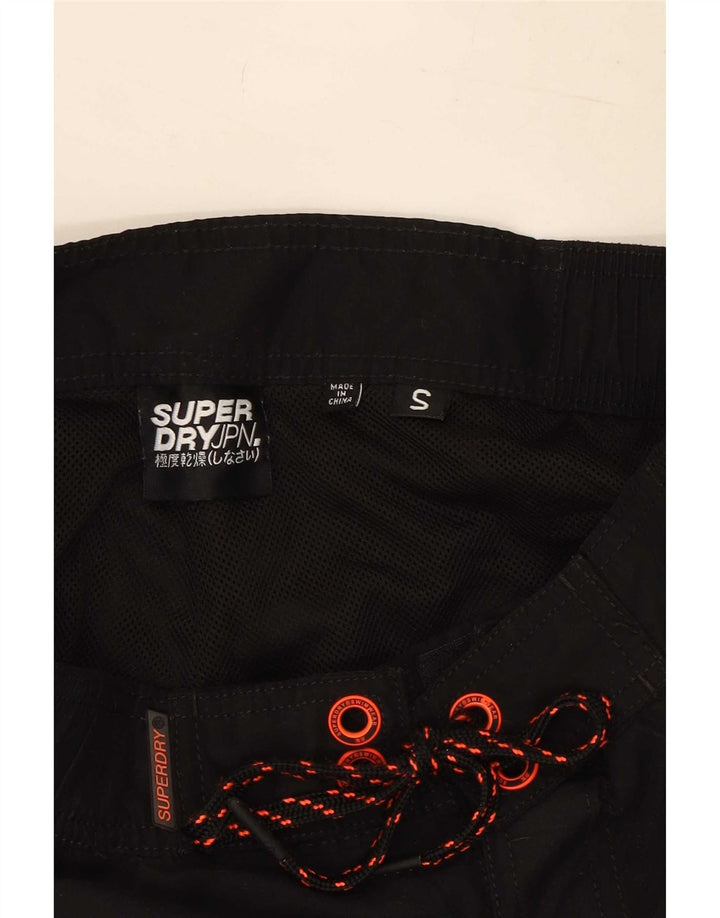 Superdry grafiske svømmeshorts til mænd, små sorte polyester