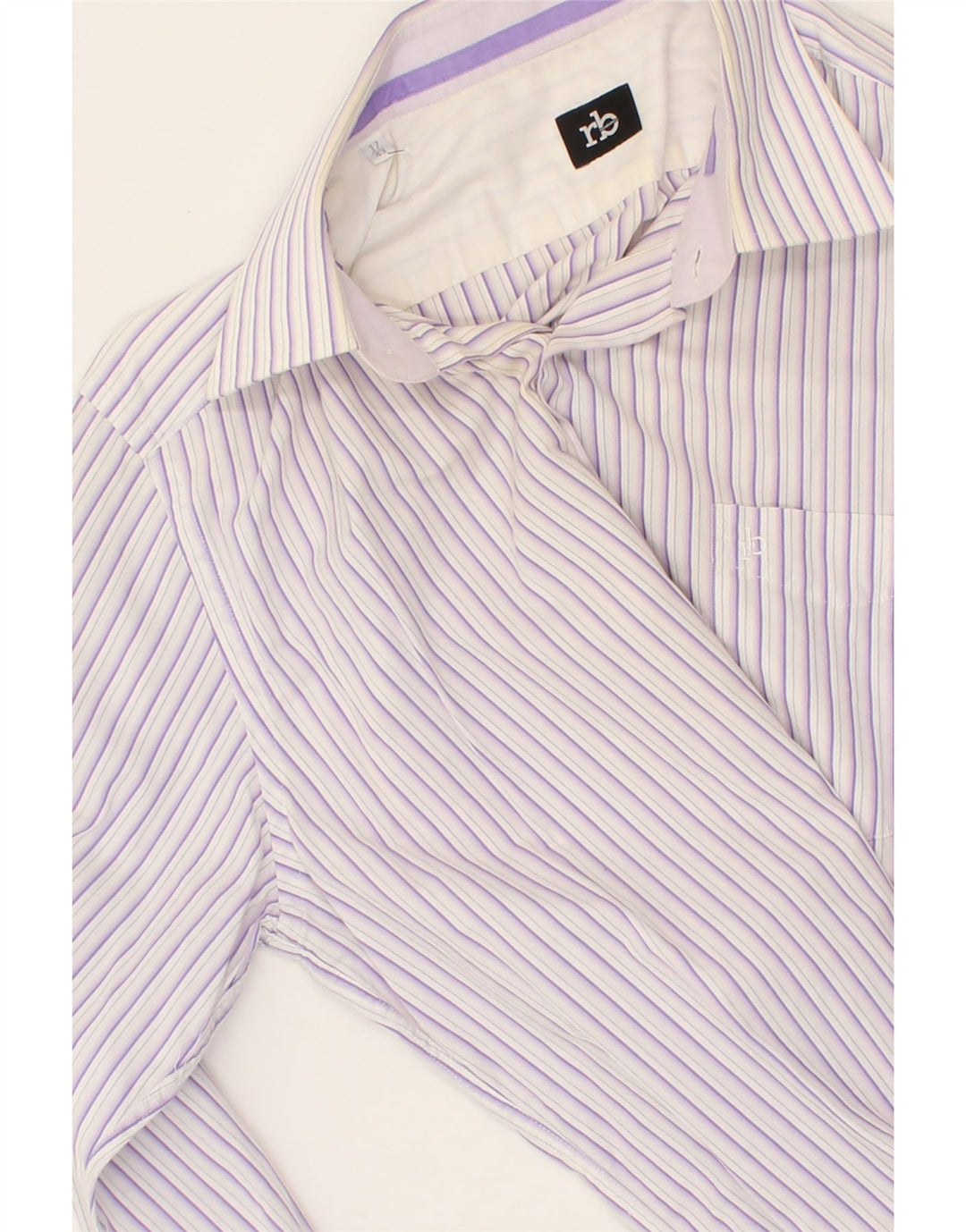 ROCCOBAROCCO Mens Shirt Size 17 43 XL Purple Striped Vintage Roccobarocco and Second-Hand Roccobarocco from Messina Hembry 