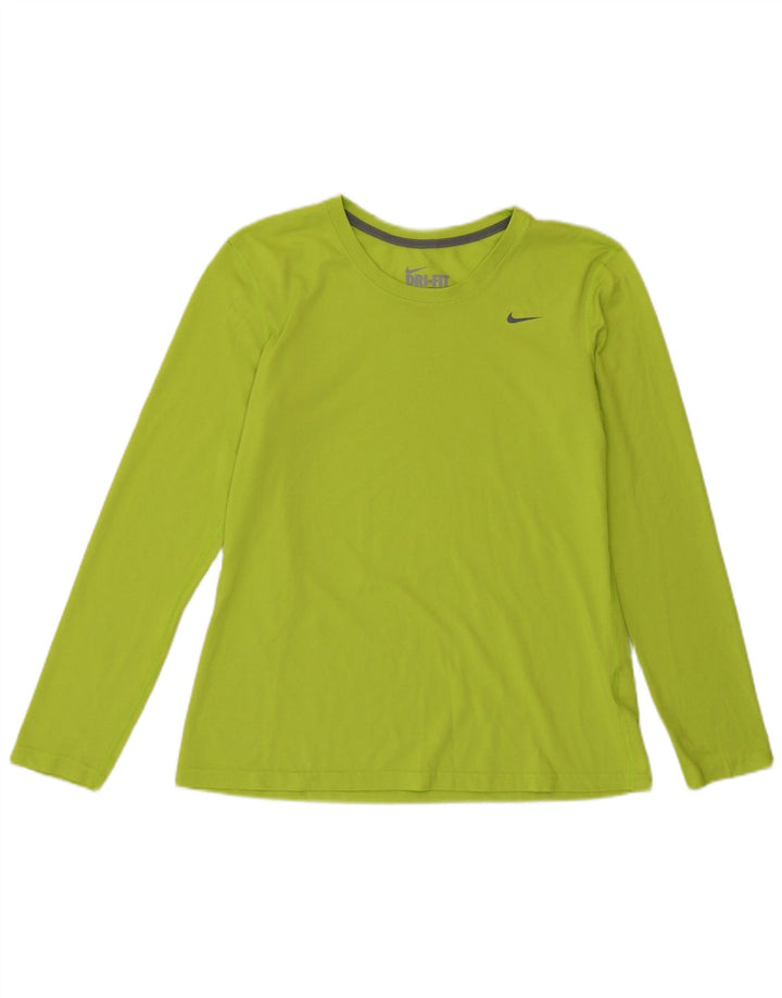 Nike Dame Dri Fit Regular Fit Top Langærmet UK 14 Medium Grøn