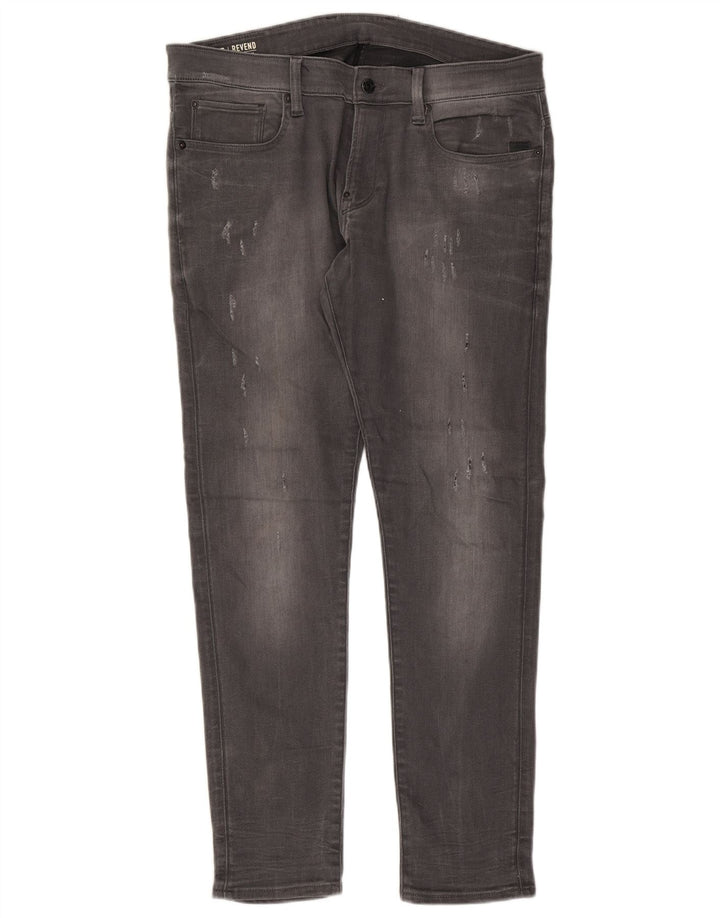 G-Star Herre Distressed Super Slim Jeans W36 L32 Grå Bomuld