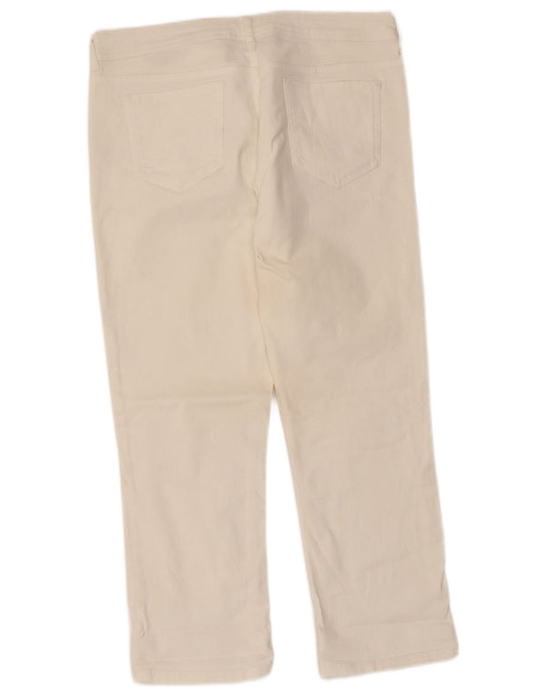 Fat Face Dame Cropped Jeans UK 14 Large W34 L24 White Bomuld