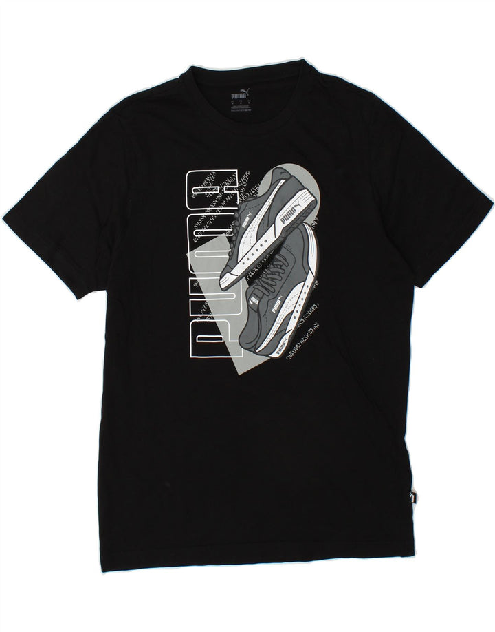 PUMA Mens Graphic T-Shirt Top Medium Black Cotton Vintage Puma and Second-Hand Puma from Messina Hembry 