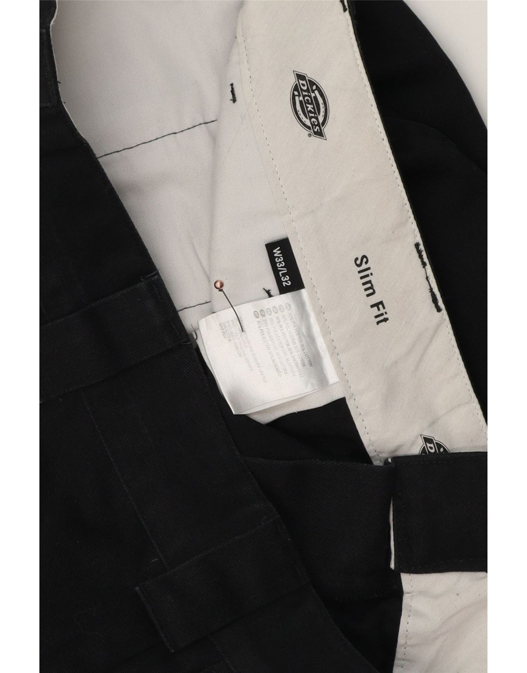 Dickies Herre Slim Fit Chino Bukser W33 L32 Sort Polyester