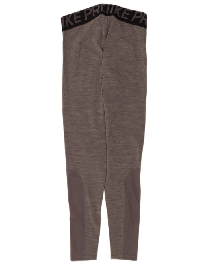 Nike Dame Dri Fit Grafiske Leggings UK 12 Medium Grey Colourblock