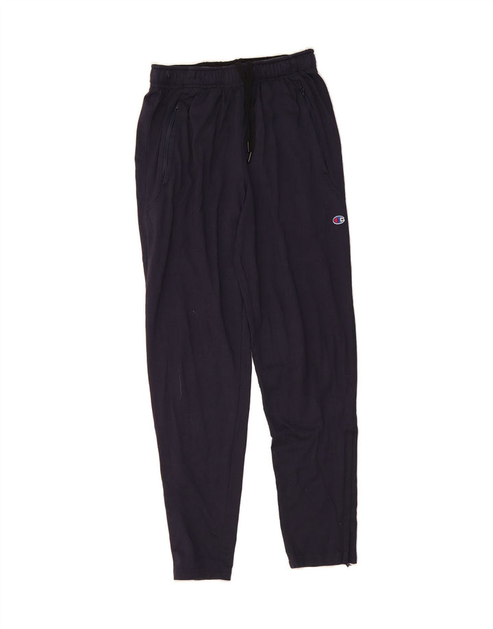 CHAMPION Mens Tracksuit Trousers Small Navy Blue Polyester Vintage Champion and Second-Hand Champion from Messina Hembry 
