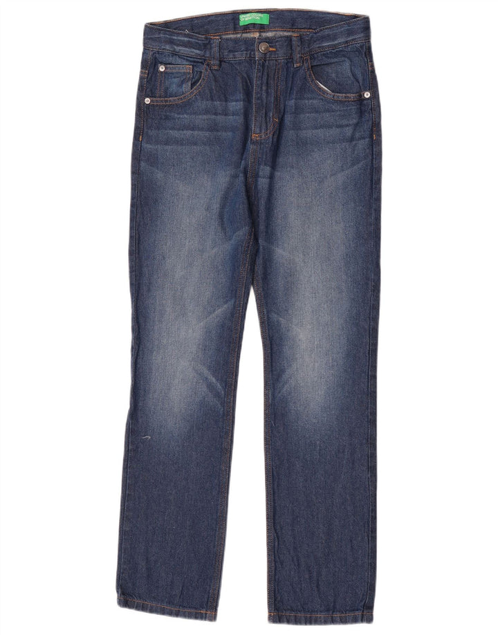 Benetton Graphic Straight Jeans til kvinder W26 L26 Blå