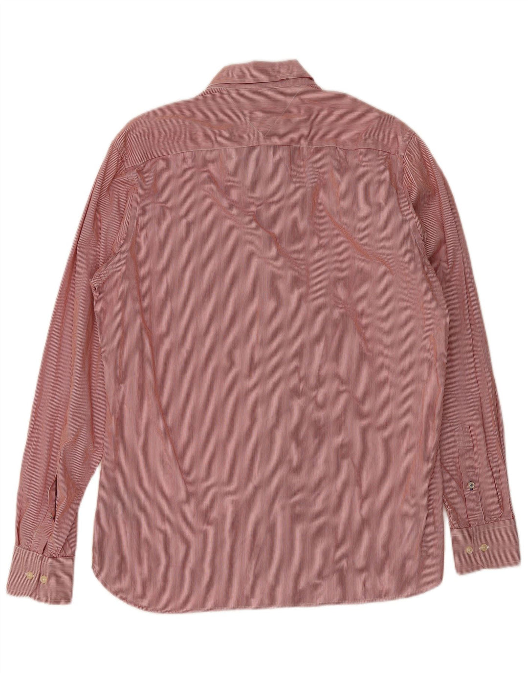 Tommy Hilfiger Herre Custom Fit skjorte Medium rød nålestribet bomuld