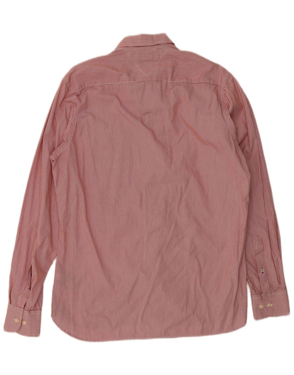 Tommy Hilfiger Herre Custom Fit skjorte Medium rød nålestribet bomuld