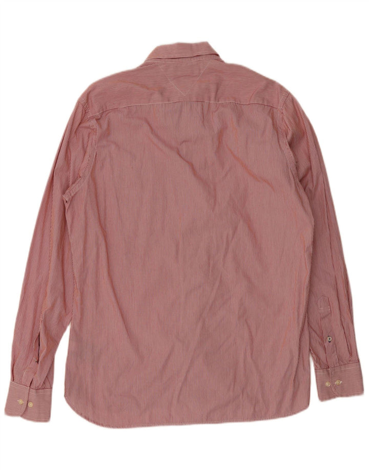 Tommy Hilfiger Herre Custom Fit skjorte Medium rød nålestribet bomuld