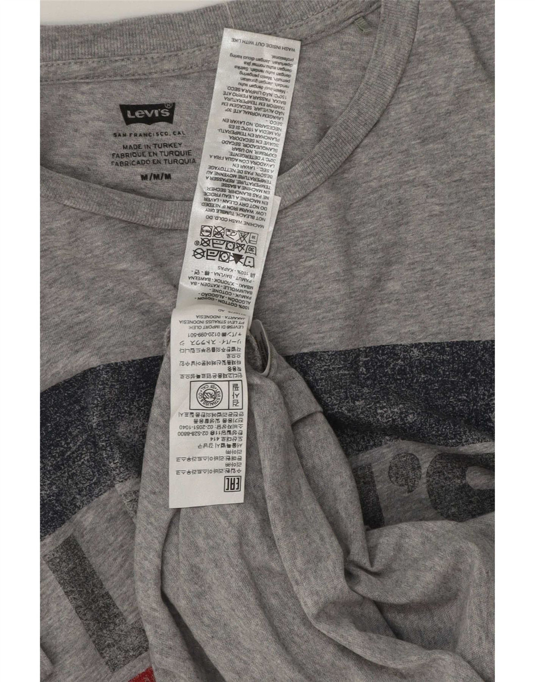 Levi's Herre grafisk T-shirt top mellemgrå flækket bomuld