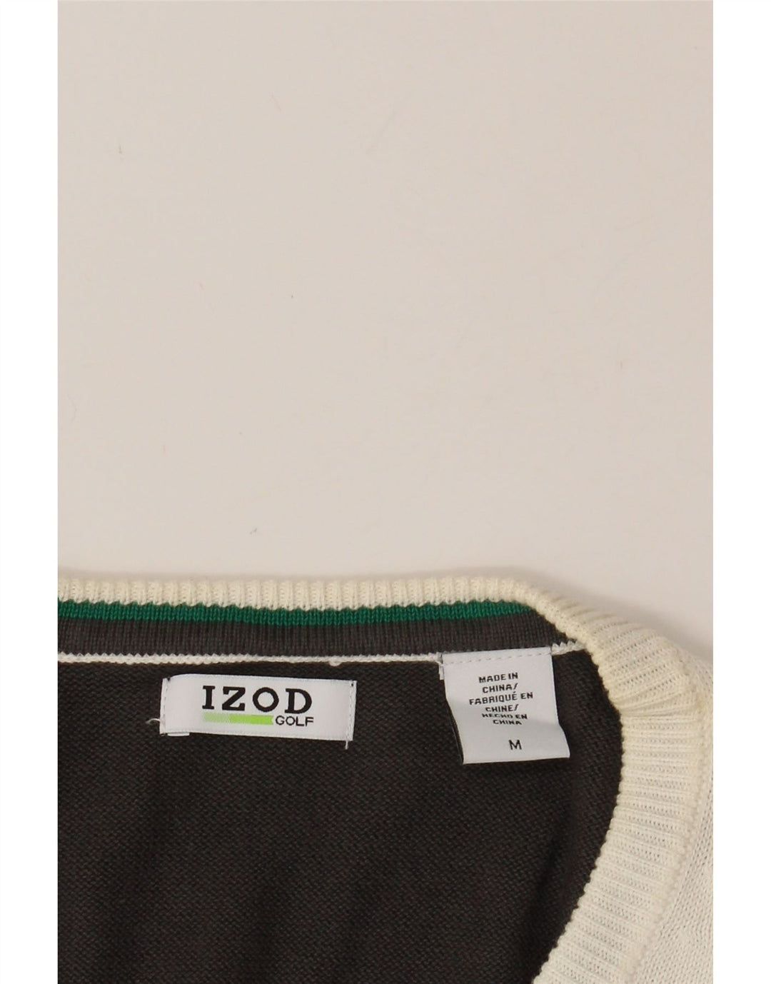 IZOD Mens Golf Vest Tank Top Medium Grey Colourblock Cotton Vintage Izod and Second-Hand Izod from Messina Hembry 