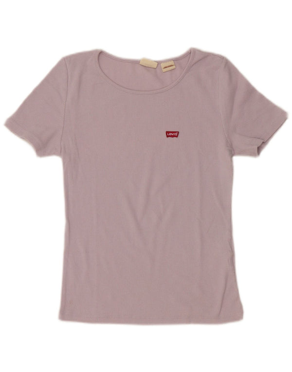 Levi's Womens Crop T-Shirt Top UK 10 Lille Lilla Bomuld