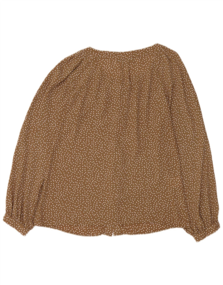 Laura Ashley Dame Skjorte Bluse UK 12 Medium Brown Spotted Polyester