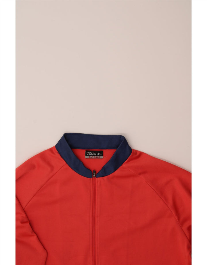 KAPPA Womens Tracksuit Top Jacket UK 16 Large Red Colourblock Polyester Vintage Kappa and Second-Hand Kappa from Messina Hembry 