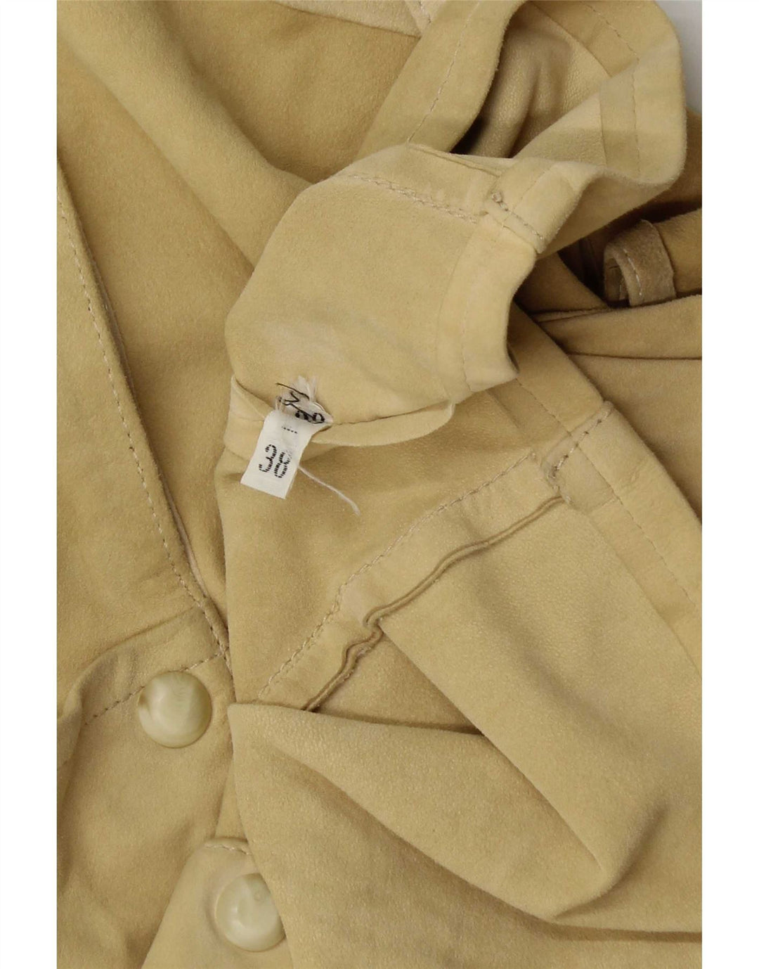Vintage Dame Oversized 3/4-ærmet ruskindsbluse Top EU 38 Medium Gul