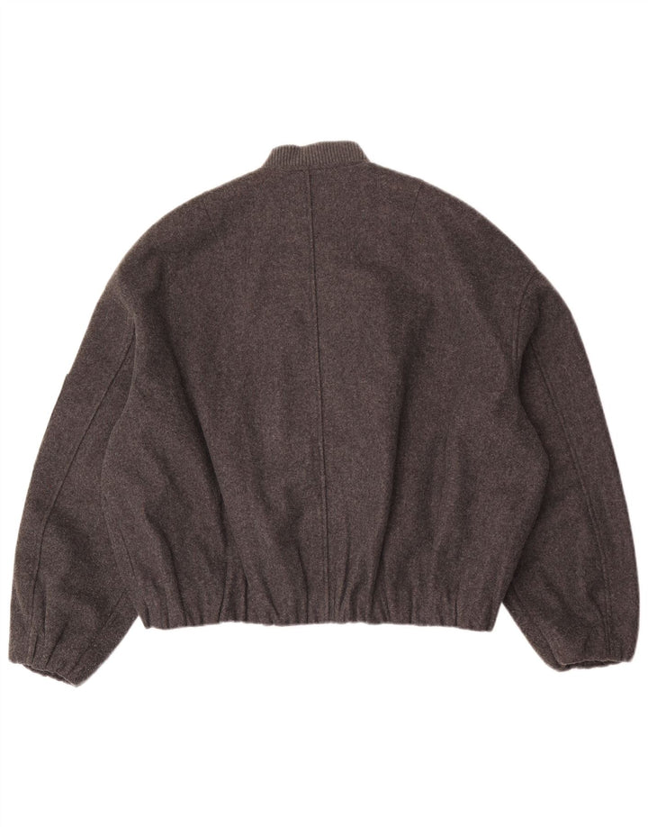 Zara Oversized bomberjakke til kvinder UK 6 2XS Grå polyester