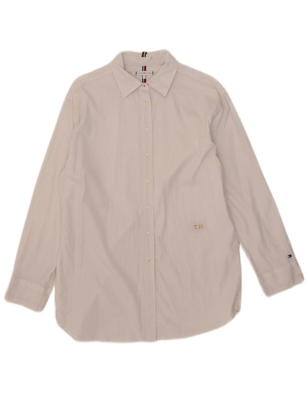Tommy Hilfiger Womens Shirt US 8 Medium White Cotton