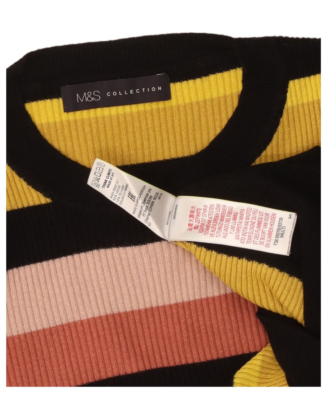 MARKS & SPENCER Womens Crew Neck Jumper Sweater UK 16 Large Multicoloured