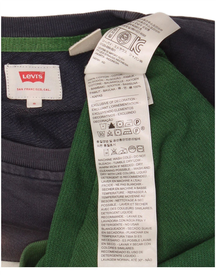 Levi's grafisk sweatshirt til mænd, lille grøn farveblok bomuld