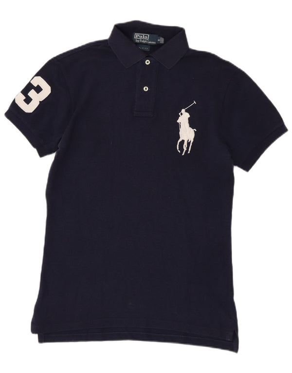 POLO RALPH LAUREN Herre Grafisk Slim Fit Polo Shirt Lille marineblå bomuld
