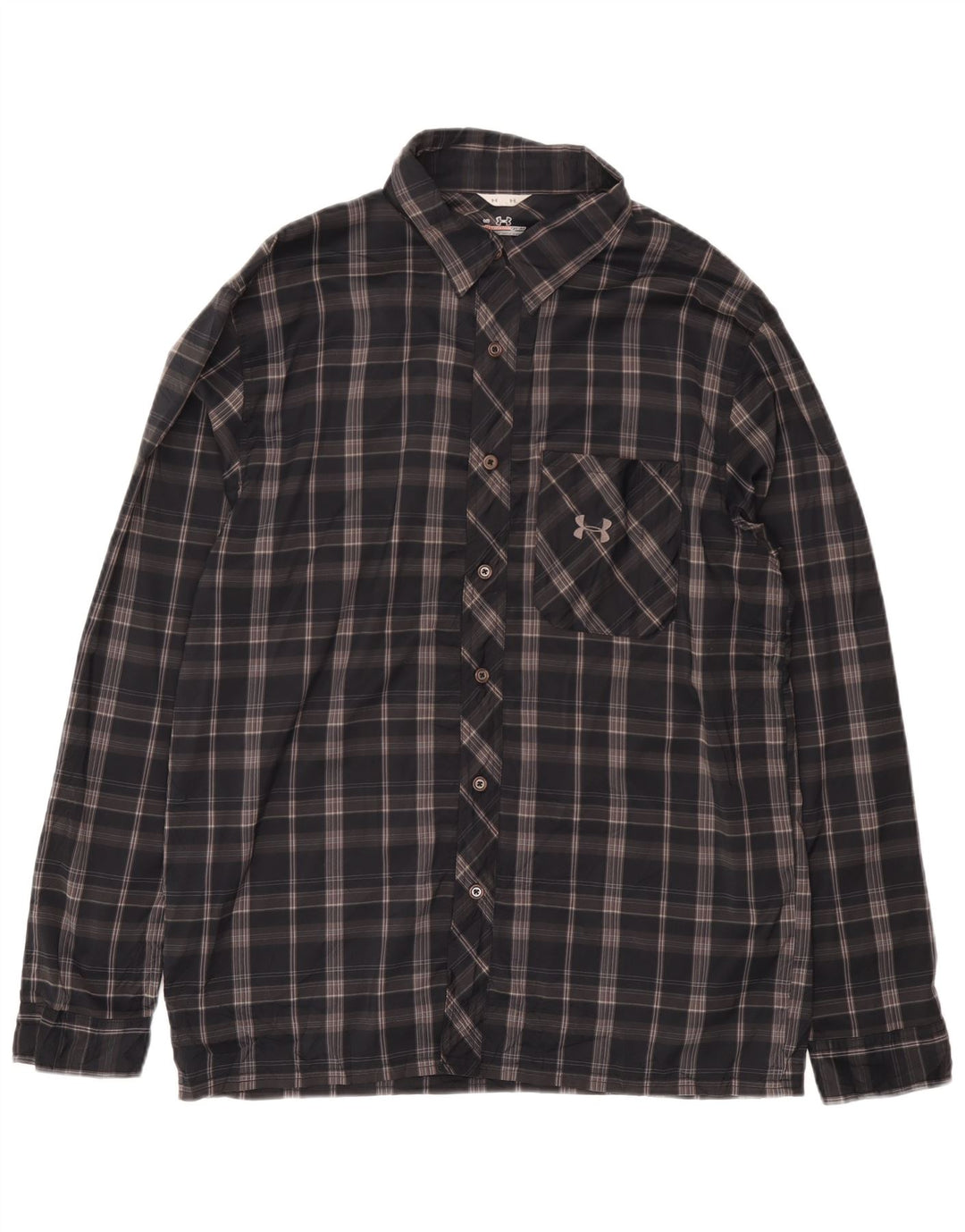 Under Armour Herre Allseason Gear Shirt Stor grå ternet polyester