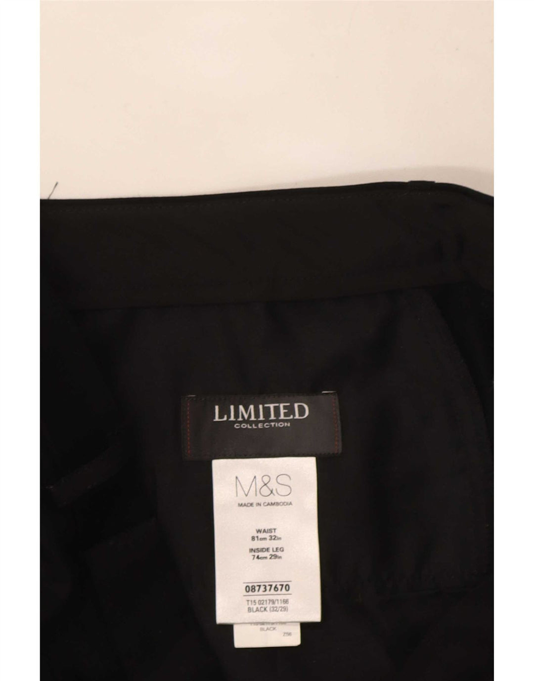 Marks & Spencer Straight Suit Bukser til mænd W32 L29 Sort
