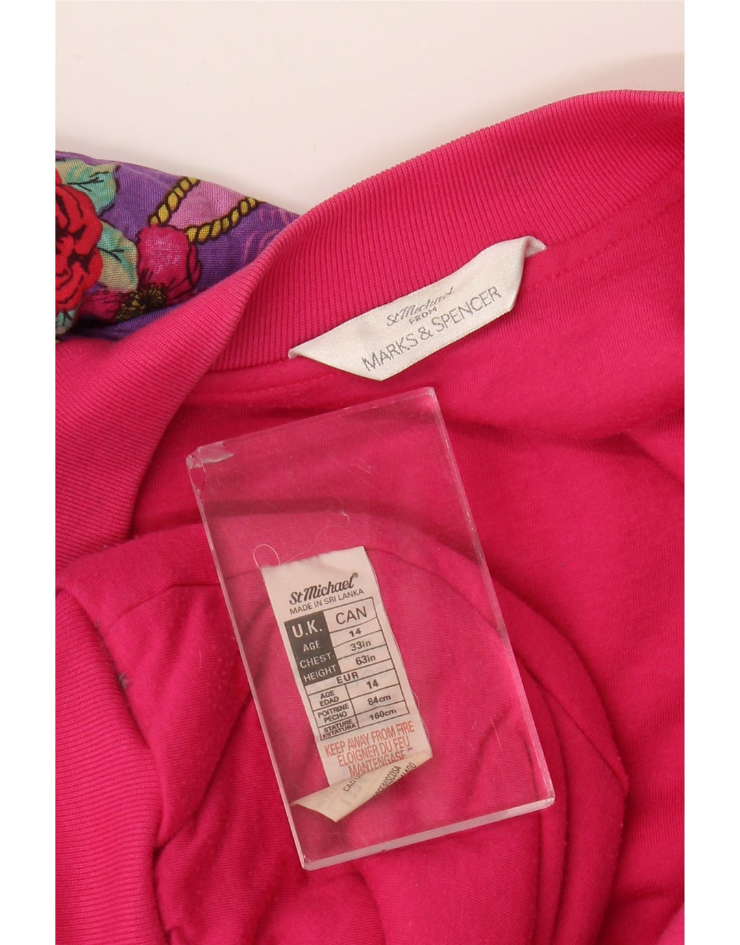 Marks & Spencer Girls St. Michael Bomber Jacket 13-14 år Pink Floral