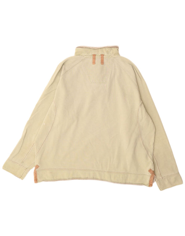 Fedt ansigt herre lynlås-hals sweatshirt XL Beige bomuld