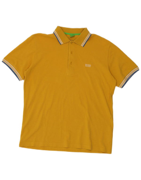 Hugo Boss herre poloshirt XL gul bomuld